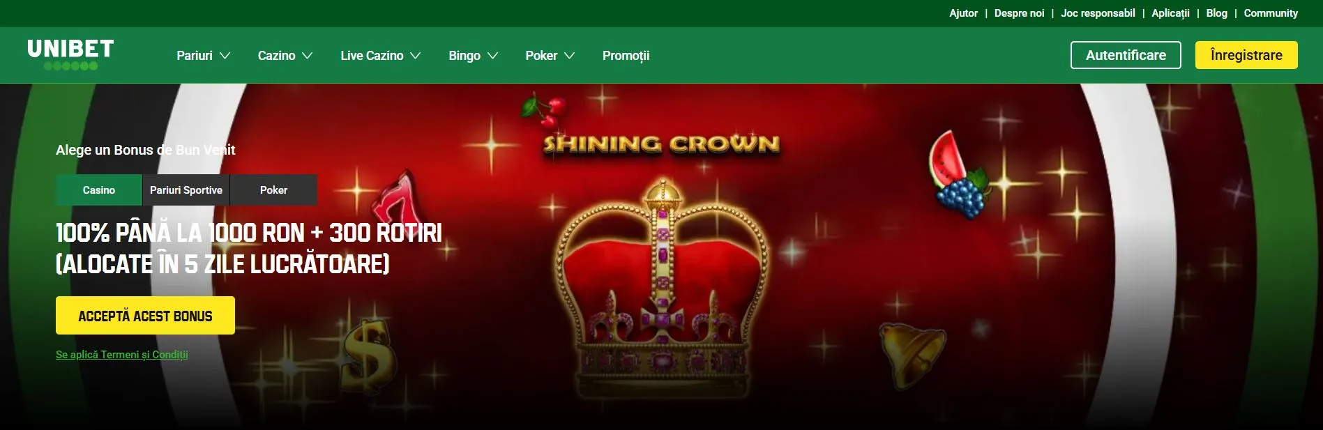 cel mai bun cazino online din România Unibet Casino